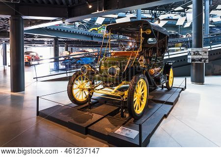 Antique Retro Car - Stanley Model 63 Toy Tonneau. Riga Motor Museum. Riga, Latvia, 17 August 2022