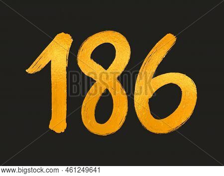 186 Number Logo Vector Illustration, 186 Years Anniversary Celebration Vector Template, 186th Birthd