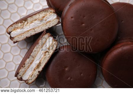 Tasty Choco Pies, Top View. Snack Cakes