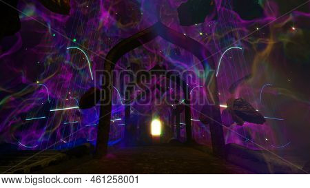 3d Illustration Background For Advertising And Wallpaper In Space And Multiverse Scene Scene. 3d Ren