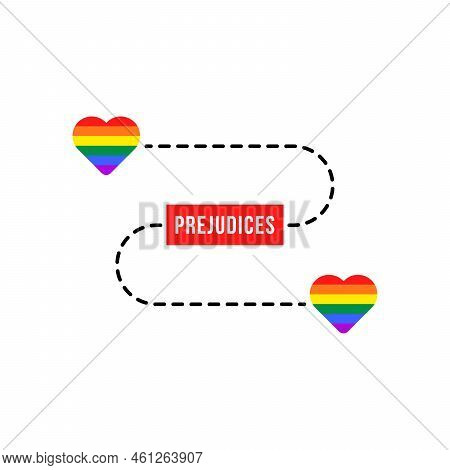 Lgbt Love With Social Barriers And Prejudices. Flat Simple Style Trend Modern Proud Logo Graphic Des