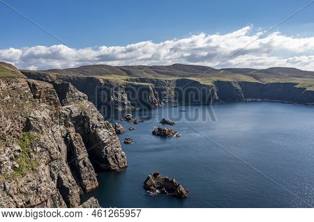 Aerial View Of The Cliffs Near The Lighthouse On The Island Of Arranmore In County Donegal, Ireland