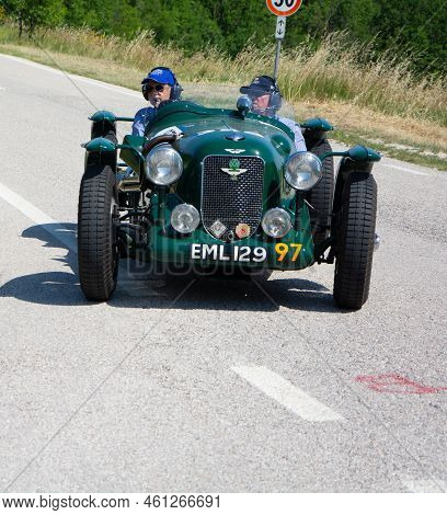 Aston Martin 2 Litre Speed Model Spa Special 1936 On An Old Racing Car In Rally Mille Miglia 2022 Th