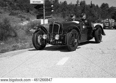 Delahaye 135 Cs 1936 On An Old Racing Car In Rally Mille Miglia 2022 The Famous Italian Historical R