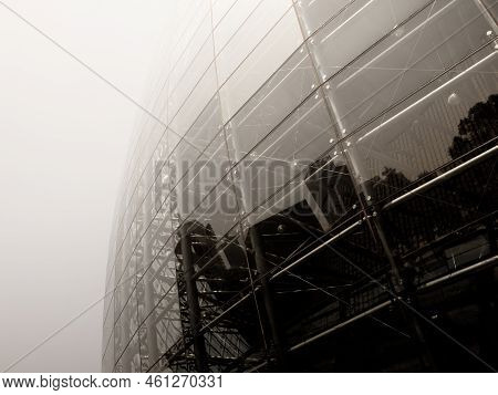 Contemporary Glass Building Of Oriental Art Center In Shanghai, China.