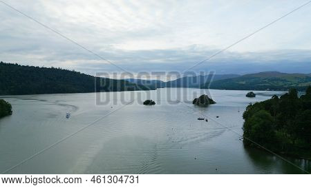 Windermere In The Lake District National Park - Aerial View - Windermere, United Kingdom - August 17