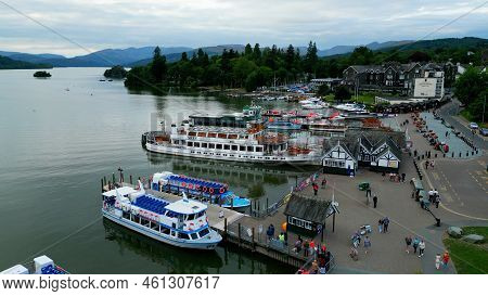 Windermere In The Lake District National Park - Aerial View - Windermere, United Kingdom - August 17