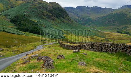Hardknott Pass At The Lake District National Park - Aerial View - Drone Photography