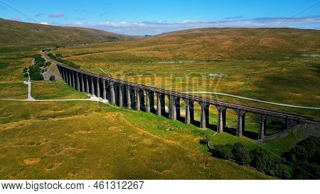 Ribblehead Viaduct At Yorkshire Dales National Park - Aerial View - Drone Photography