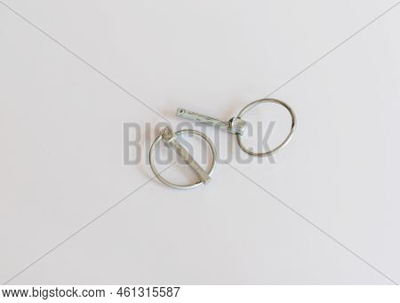 Linchpins For Machinery Or Hardware On Isolated White Background