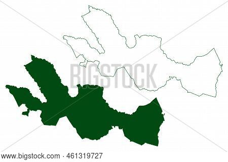 Pilcaya Municipality (free And Sovereign State Of Guerrero, Mexico, United Mexican States) Map Vecto