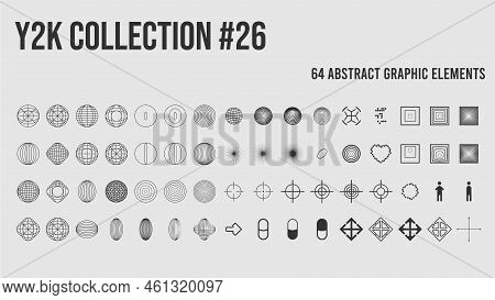 Abstract Y2k Brutalist Shapes, Trendy Geometric Elements.trendy Primitive Memphis Style, Bauhaus Min