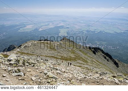 Hike To Slavkovsky Peak, High Tatras, Slovak Republic. Hiking Theme.