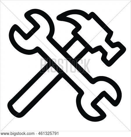 Hammer Icon Isolated On White Background From Labor Day Collection. Trendy Hammer Icons And Modern H