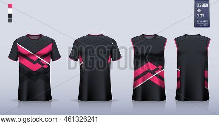 T-shirt Mockup, Sport Shirt Template Design For Soccer Jersey, Football Kit. Tank Top For Basketball