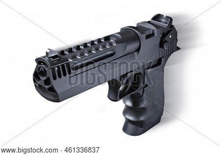 Semi Auto Pistol Ithat Appears To Be Moving Toward The Viewer