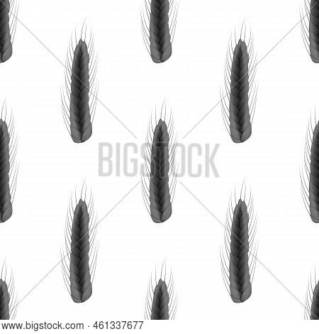 Realistic Illustration Of Seed Plants,organic Farming Farming.seamless Pattern Of Ripe Spikelets Of 