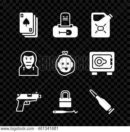 Set Playing Cards, Grave With Tombstone, Canister Fuel, Pistol Or Gun, Lock Picks For Lock Picking, 