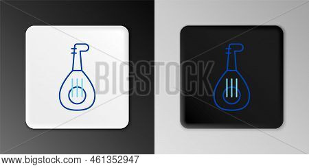 Line Musical Instrument Lute Icon Isolated On Grey Background. Arabic, Oriental, Greek Music Instrum