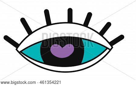 Open Eye With Heart In Pupil, In Love Sticker