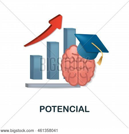 Potencial Icon. 3d Illustration From Business Training Collection. Creative Potencial 3d Icon For We