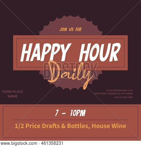 Happy Hour Party Poster Flyer Or Social Media Post Design