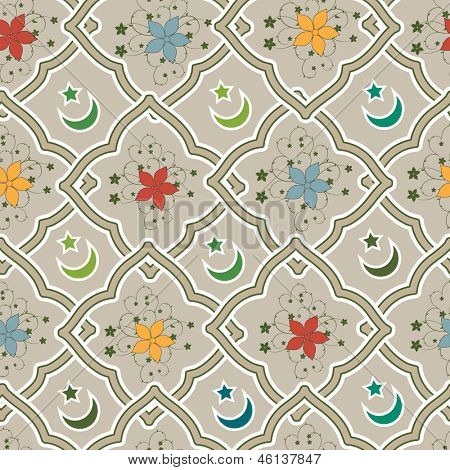 Bezešvé pozadí s arabskými nebo islámské ornamenty styl vzorku.