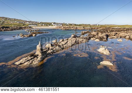 Aerial View Of Clouhhcorr Beach On Arranmore Island In County Donegal, Republic Of Ireland
