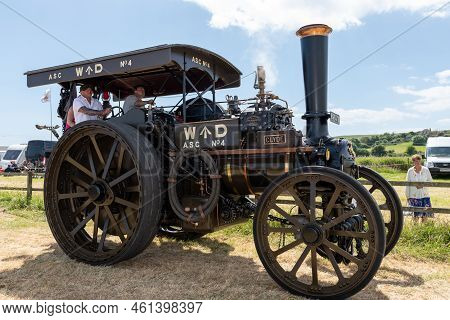 West Bay.dorset.united Kingdom.june 12th 2022.a Restored Aveling And Porter Traction Engine Is Being