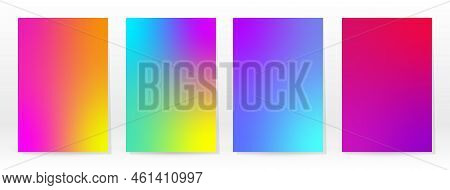 Minimal Poster. Pastel Soft. Rainbow Gradient Set. Graphic Color Background. Blurred Mesh Texture. V