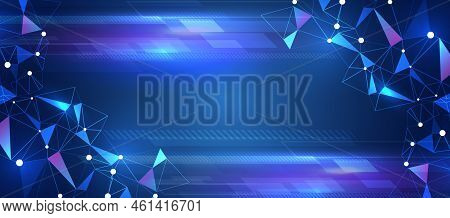 The Global Wireless Standard Concept. Hi-tech Communication Illustration On A Blue Background. 5g Hi