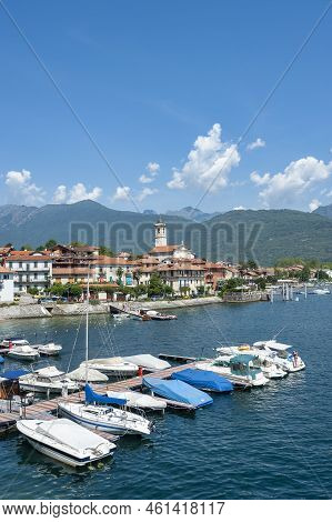 View Of Feriolo On Lake Maggiore. Feriolo Is A Town In Piedmont In Northern Italy