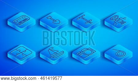 Set Line Toy Piano, Shovel Toy, Pogo Stick Jumping, Boat, Photo Camera, Robot, Puzzle Pieces And Yoy