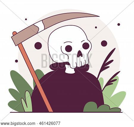 Plague Epidemic. Death With A Scythe. Medieval Bubonic Plague Pandemic.