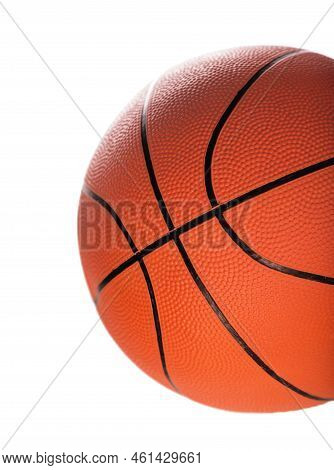 Ball For Game In Basketball Of Orange Colour Isolated On White Background