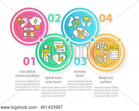 Reconnecting After Huge Fight Circle Infographic Template. Break Pattern. Data Visualization With 4 