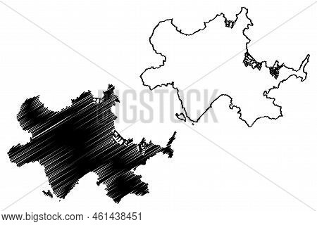 Hakata Island (japan, East Asia, Japanese Archipelago) Map Vector Illustration, Scribble Sketch Haka