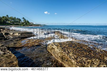 Beautiful Blue Sky And Beach Scenes On Secret Beach Oahu Hwaii