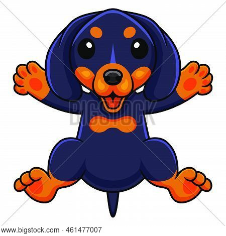 Vector Illustration Of Cute Dashund Dog Cartoon Posing