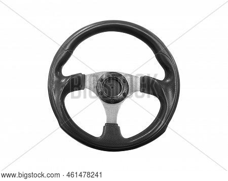 Steering Wheel On White Background. For Design