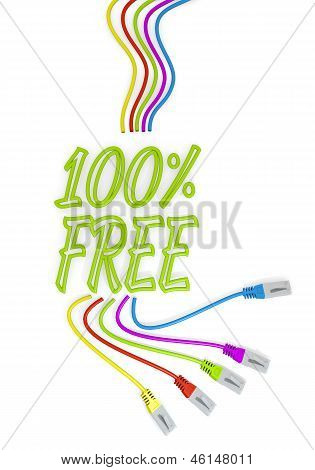 Kostenlose Icon mit bunten Netzwerkkabel
