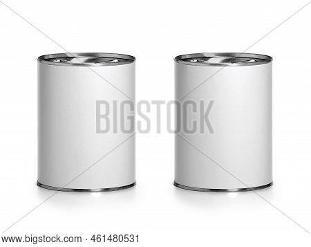 White Blank Tincan Metal Tin Can, Canned Food. Ready For Your Design