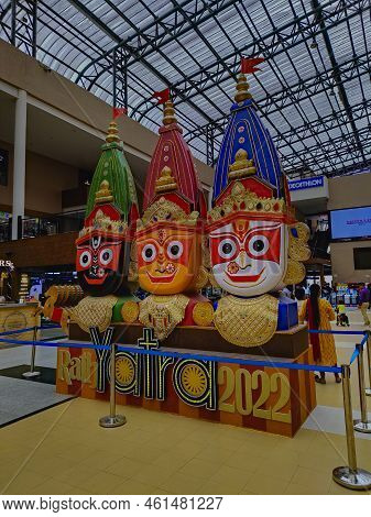 24-7-2022 City Centre Siliguri West Bengal India , Display Of Celebration Of Rath Yatra Festival