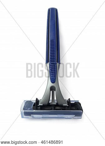 Blue Men Razor, Isolated On White Background