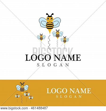 Bee Logo Vector Icon Illustration