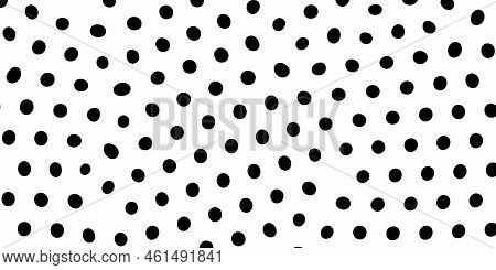 Black Orderless Spots Background. Abstract Organic Vector Backdrop.