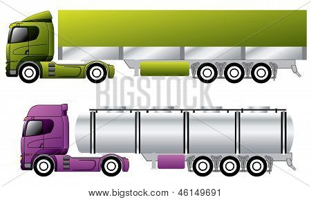Europäische Lastwagen mit Anhänger