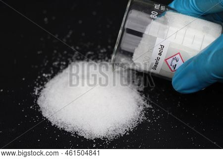 Stearic Acid In Glass, Chemical In The Laboratory And Industry