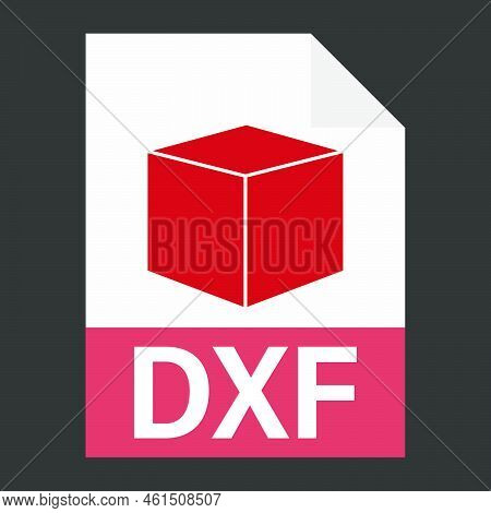 Modern Flat Design Of Dxf File Icon For Web. Simple Style