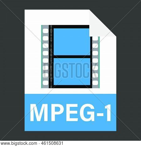 Modern Flat Design Of Mpeg-1 Illustration File Icon For Web. Simple Style